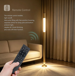 Lucena | Motorisierte Smart-Stehleuchte| Bluetooth-Lautsprecher | Ambientebeleuchtung