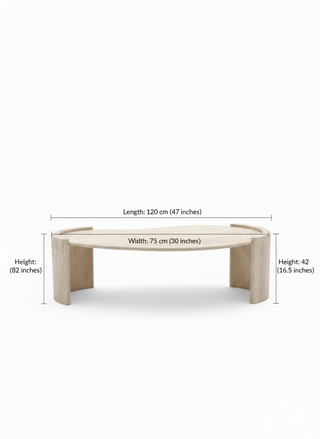 Couchtisch | Cusp | Travertin | 120cm